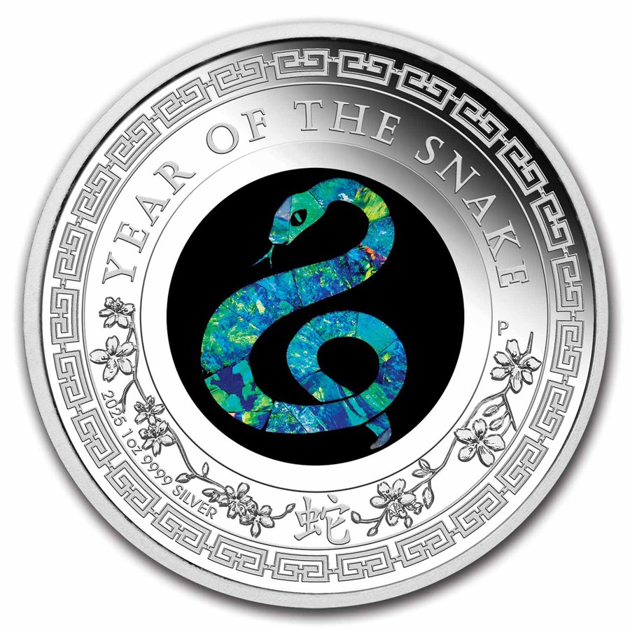 SERPENTE DORATO Snake Anno Lunare Cinese Moneta Argento 5 Oz 30$ British Virgin Islands 2013 - Foto 4