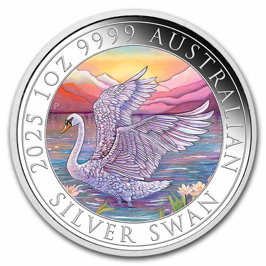 2025 Australia 1 oz Silver Swan Colorized (w/Box & COA)