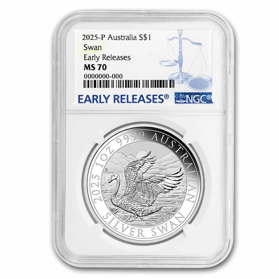 2025 Australia 1 oz Silver Swan MS-70 NGC (ER)