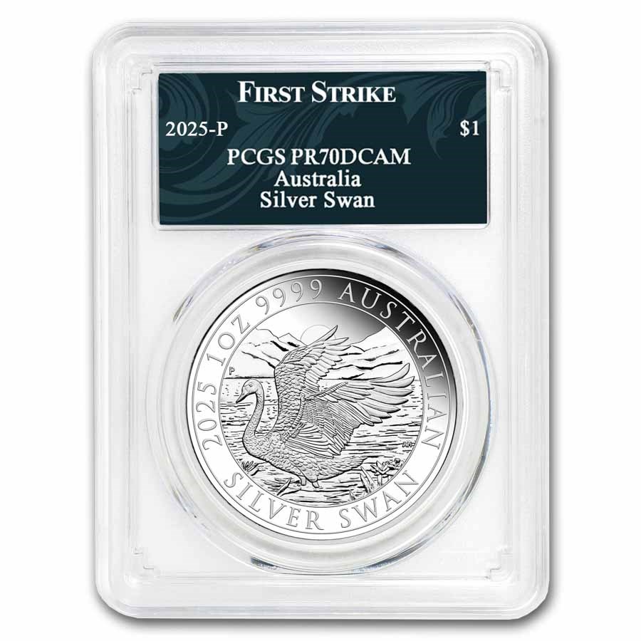 2025 Australia 1 oz Silver Swan PR-70 PCGS (FS, Swan Label)
