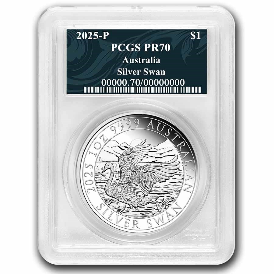 2025 Australia 1 oz Silver Swan PR-70 PCGS (Swan Label)