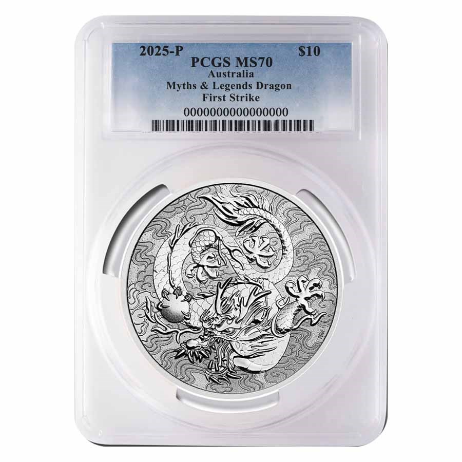 2025 Australia 10 oz Silver Dragon MS-70 PCGS (FS)