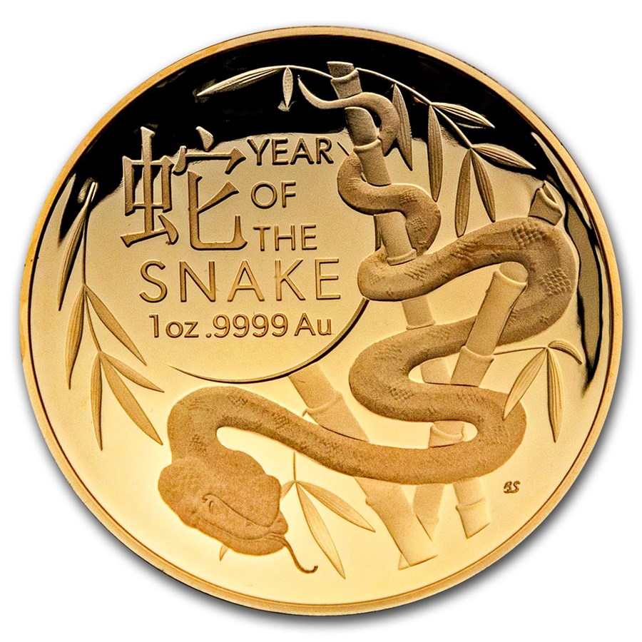 2025 Australia 1oz Gold $100 Lunar Year of the Snake Domed Proof