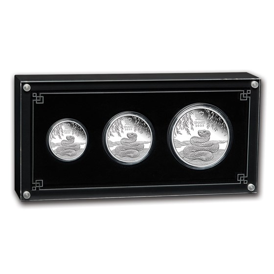 2025 Australia 3-Coin Silver Lunar Snake Proof Set (w/Box & COA)