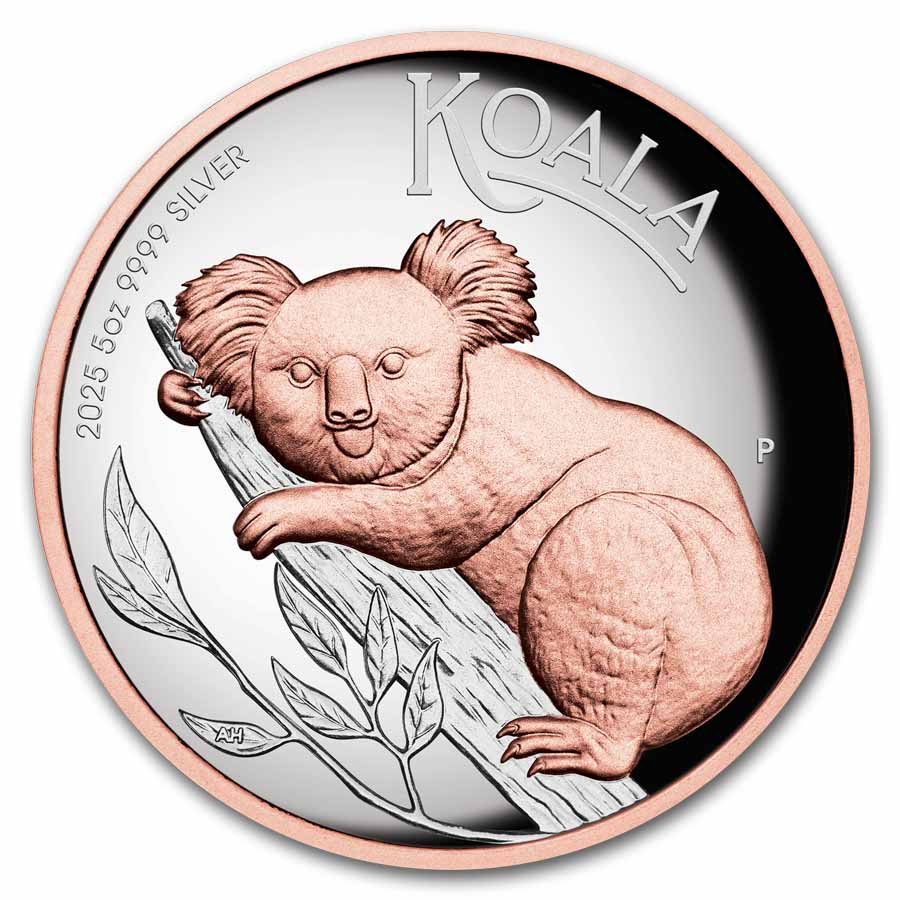 2025 Australia 5 oz Silver Gilded Koala Proof (High Relief)
