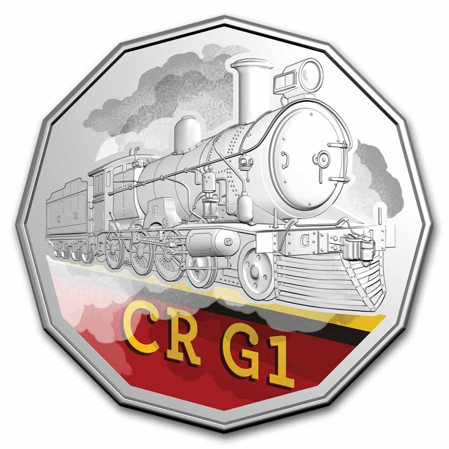 2025 Australia Colored Steam Giants 50c Unc. 7-Coin Collection