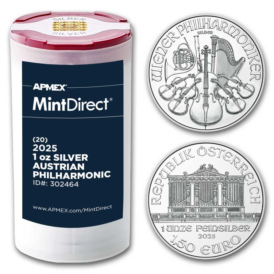 2025 Austria 1 oz Silver Philharmonic (20-Coin MintDirect® Tube)