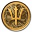 2025 Barbados 1/10 oz Gold Trident BU