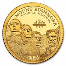 2025 Barbados 1/2 Gram Gold 100th Anniv. Mount Rushmore