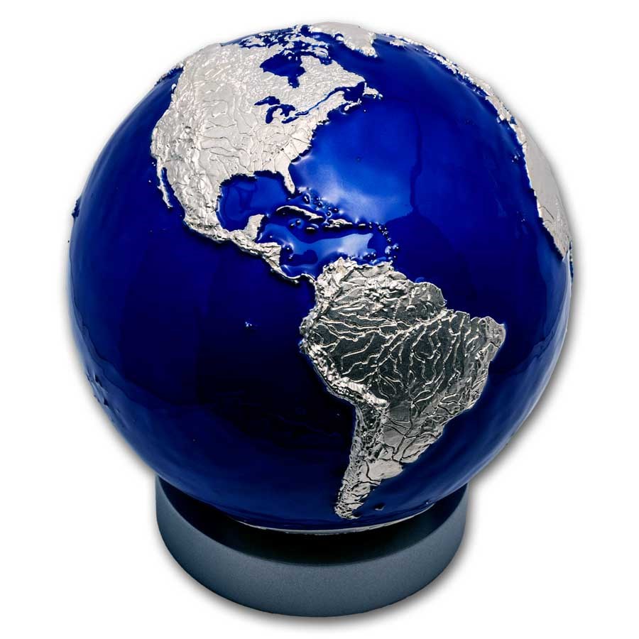 2025 Barbados 1 kilo Silver Blue Marble Earth (with Box & COA)