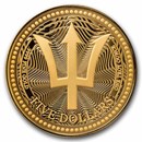 2025 Barbados 1 oz Gold Trident BU