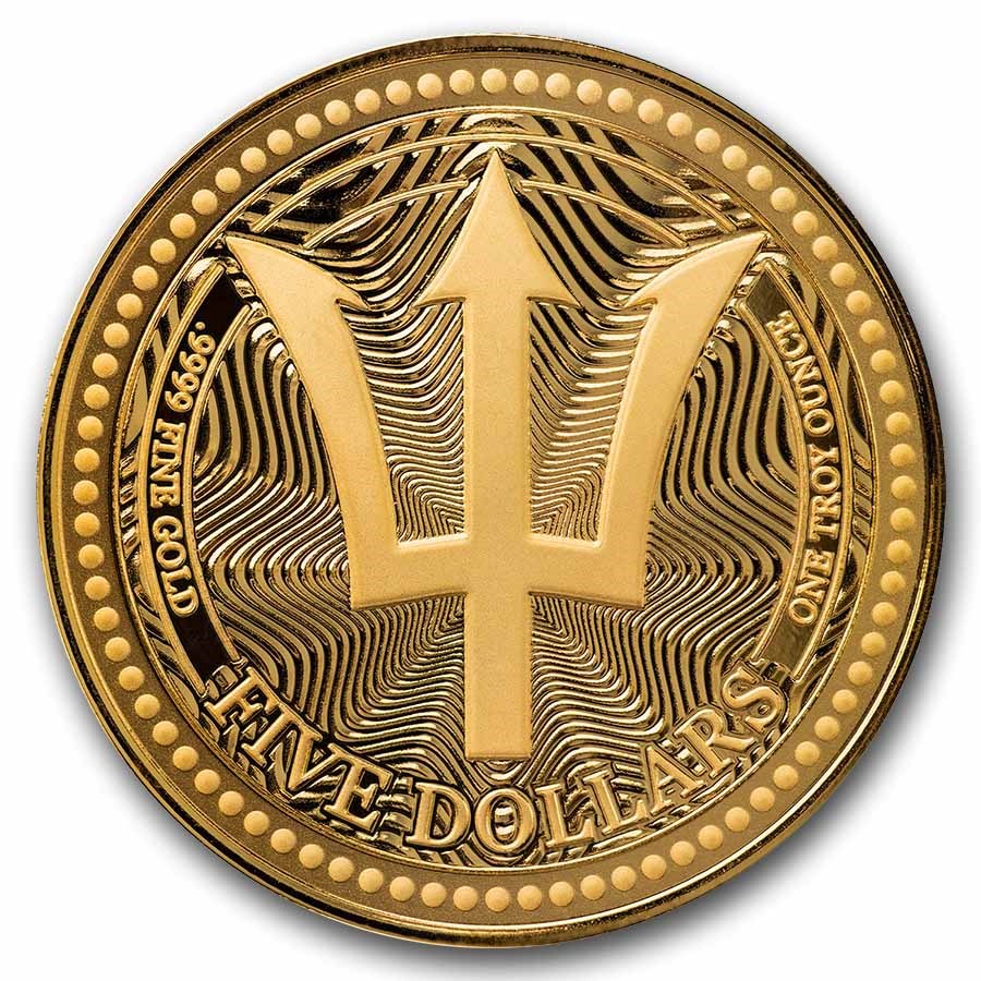 2025 Barbados 1 oz Gold Trident BU