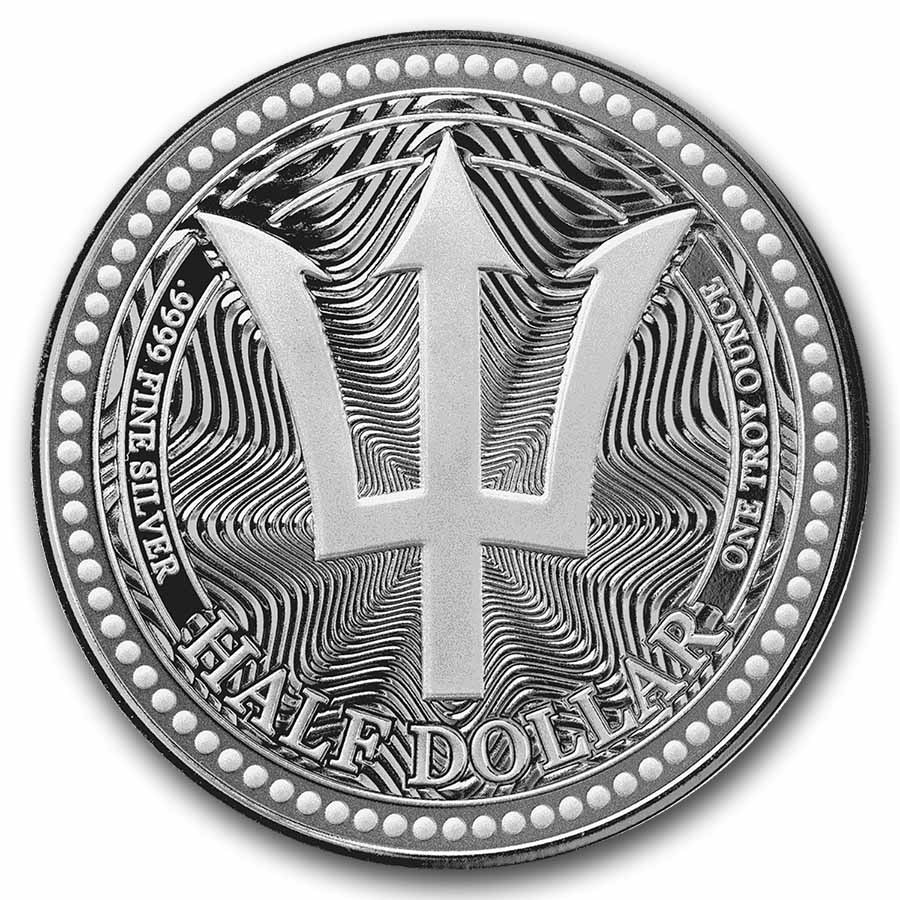 2025 Barbados 1 oz Silver Trident BU