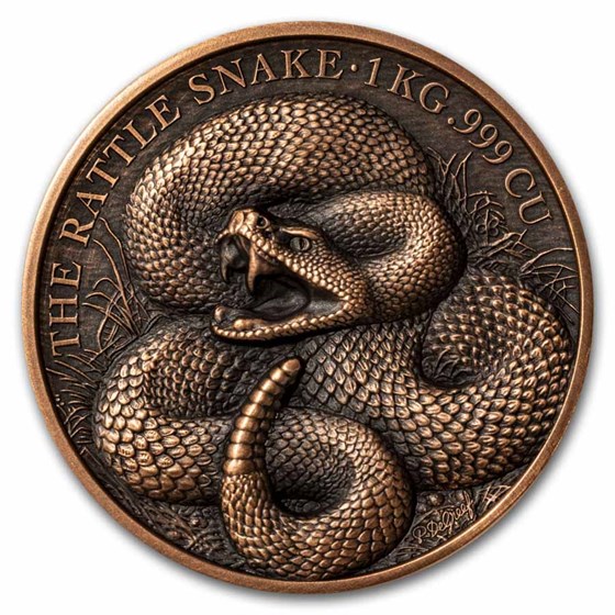 2025 Benin 1 kilo Copper Antique Atélier P. De Greef; Snake 2025 Benin 1 kilo Copper Antique Atélier P. De Greef; Snake