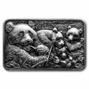 2025 Benin 1 oz Silver Antique P. De Greef Panda Family