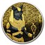 2025 Benin 1 oz Silver Golden Darkness of Egypt; Bastet
