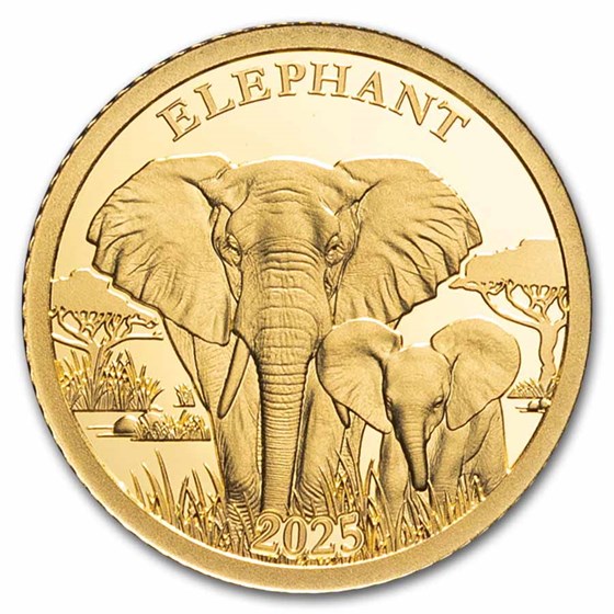 2025 Burundi 1/2 Gram Gold Elephant Proof (In Blister Pack) 2025 Burundi 1/2 Gram Gold Elephant Proof (In Blister Pack)