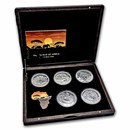 2025 Burundi 5 oz Silver The Big Five of Africa 5-Coin Set