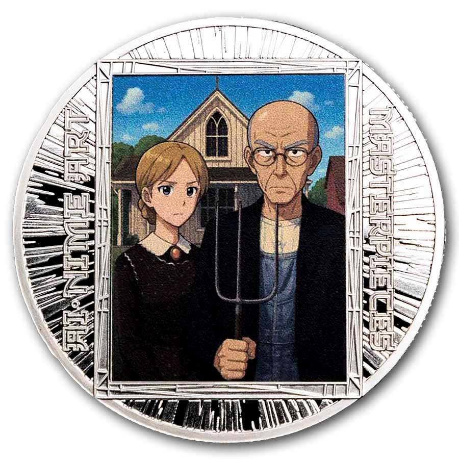 2025 Cameroon 1/2 oz Silver AI•NIME Masterpieces: American Gothic