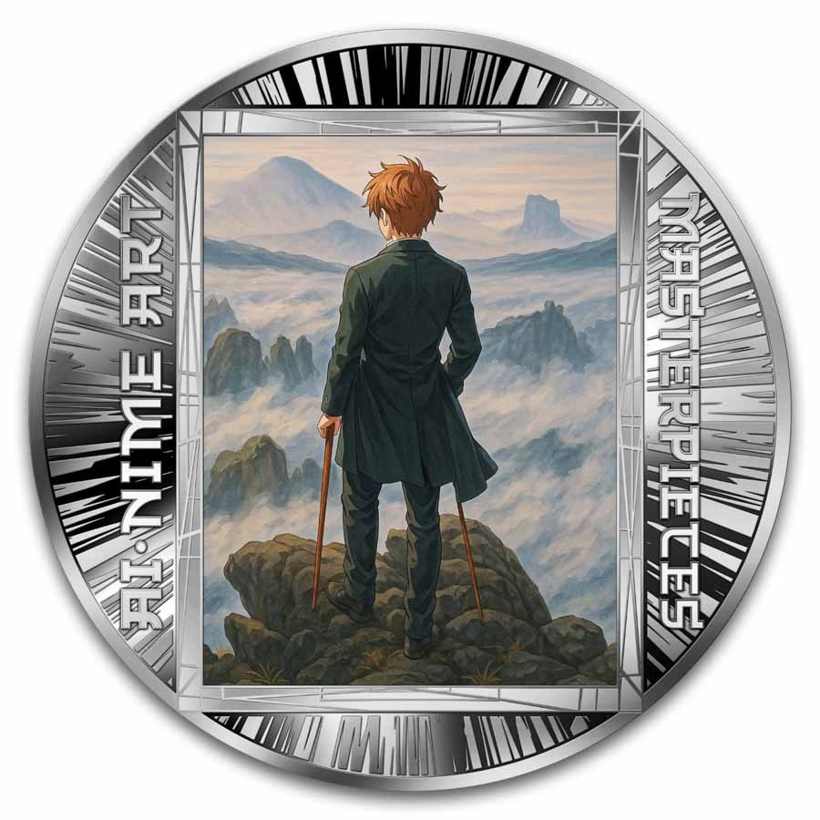 2025 Cameroon 1/2 oz Silver AI•NIME Wanderer Above the Sea of Fog