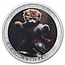 2025 Cameroon 1 oz Silver AI•NIMALS Cat Kung Fu (w/ Box & COA)