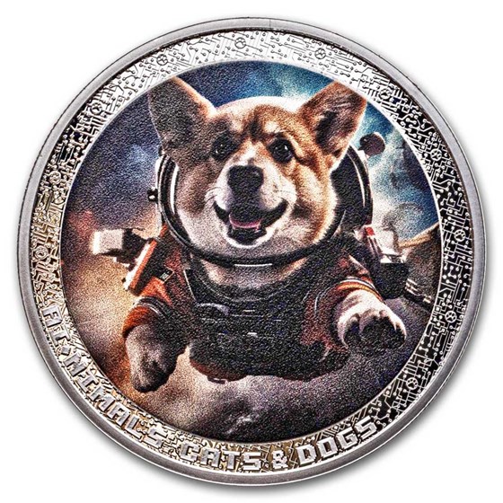 2025 Cameroon 1 oz Silver AI•NIMALS Dog Astronaut (w/ Box & COA) 2025 Cameroon 1 oz Silver AI•NIMALS Dog Astronaut (w/ Box & COA)