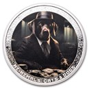 2025 Cameroon 1 oz Silver AI•NIMALS Dog Banker (w/ Box & COA)