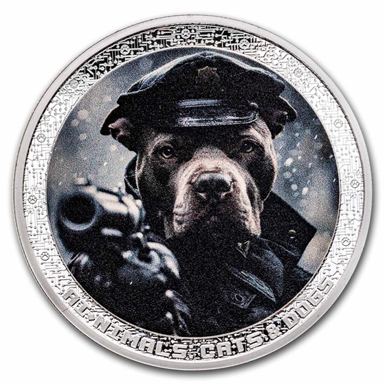 2025 Cameroon 1 oz Silver AI•NIMALS Dog Police (w/ Box & COA) 2025 Cameroon 1 oz Silver AI•NIMALS Dog Police (w/ Box & COA)