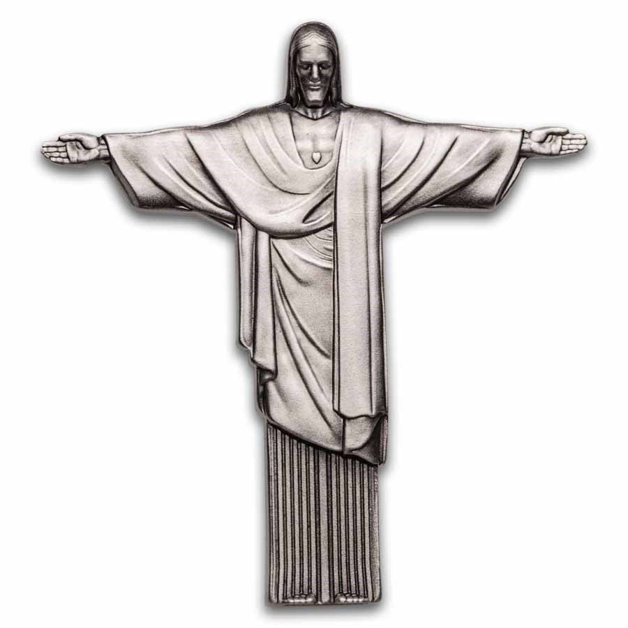 2025 Cameroon 1 oz Silver Christ the Redeemer 3D Shaped Coin