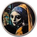 2025 Cameroon 1 oz Silver Girl with a Pearl Earring (Box & COA)