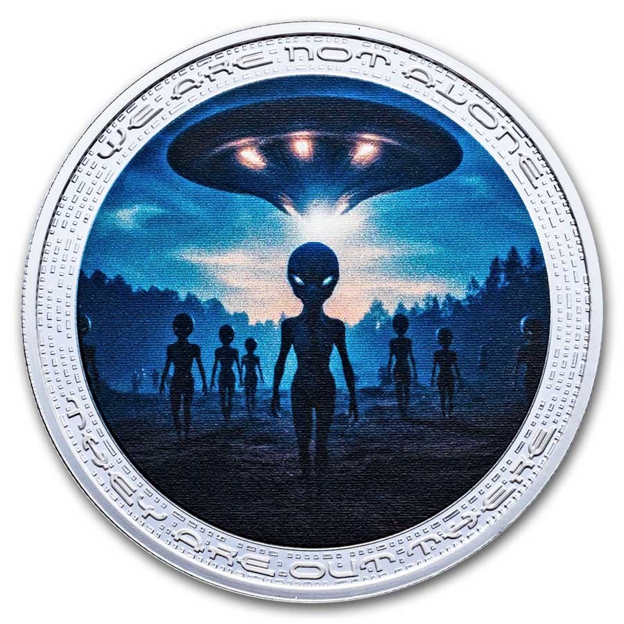 2025 Cameroon 1 oz Silver UFO & Aliens: Alien and UFO