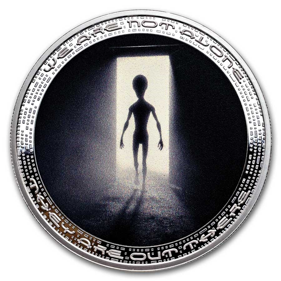2025 Cameroon 1 oz Silver UFO & Aliens: Alien in Door Opening