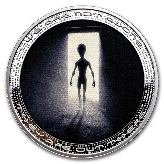 2025 Cameroon 1 oz Silver UFO & Aliens: Alien in Door Opening 2025 Cameroon 1 oz Silver UFO & Aliens: Alien in Door Opening