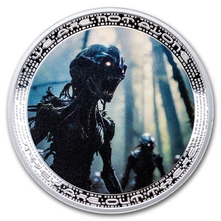 2025 Cameroon 1 oz Silver UFO & Aliens: Alien in Forest