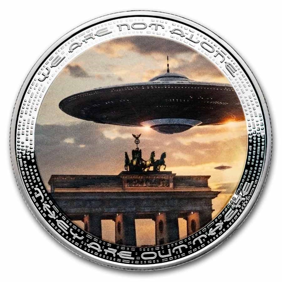 2025 Cameroon 1 oz Silver UFO & Aliens: UFO Above Berlin