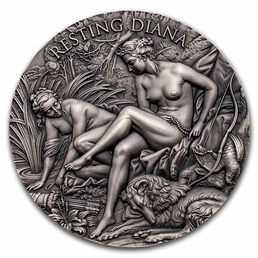 2025 Cameroon 2 oz Silver Celestial Beauty; Resting Diana