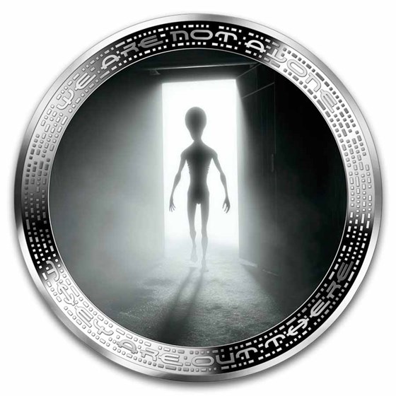 2025 Cameroon 2 oz Silver UFO & Aliens: Alien in Door Opening