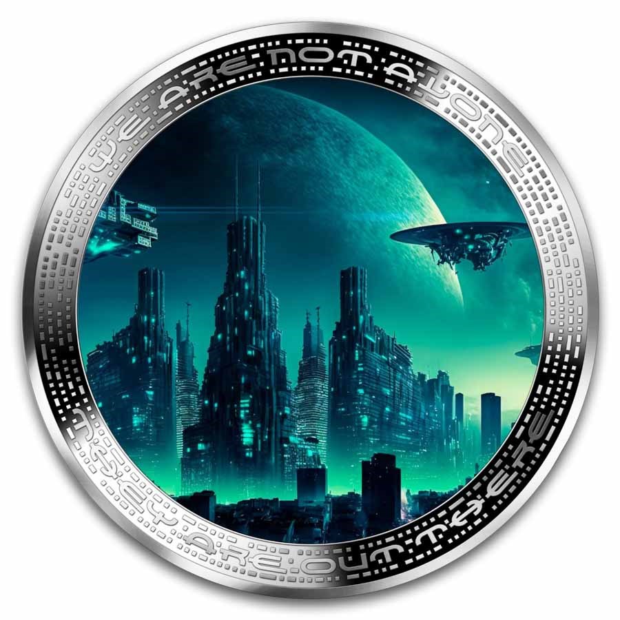 2025 Cameroon 2 oz Silver UFO & Aliens: Alien World and UFO