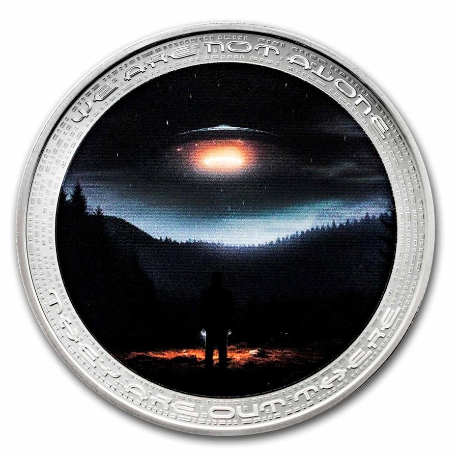 2025 Cameroon 2 oz Silver UFO & Aliens: UFO and Human