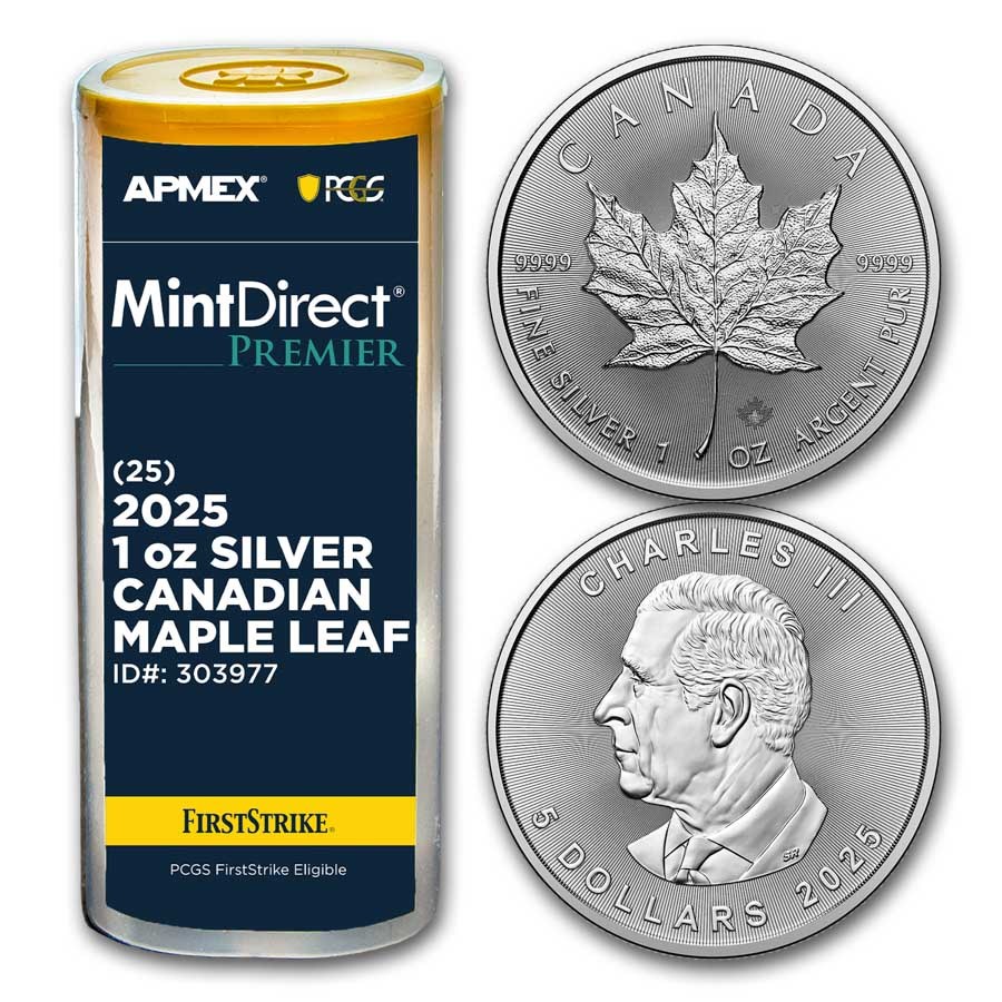 2025 CAN Silver Maple Leaf (25-Coin MD® Premier Tube + PCGS FS)