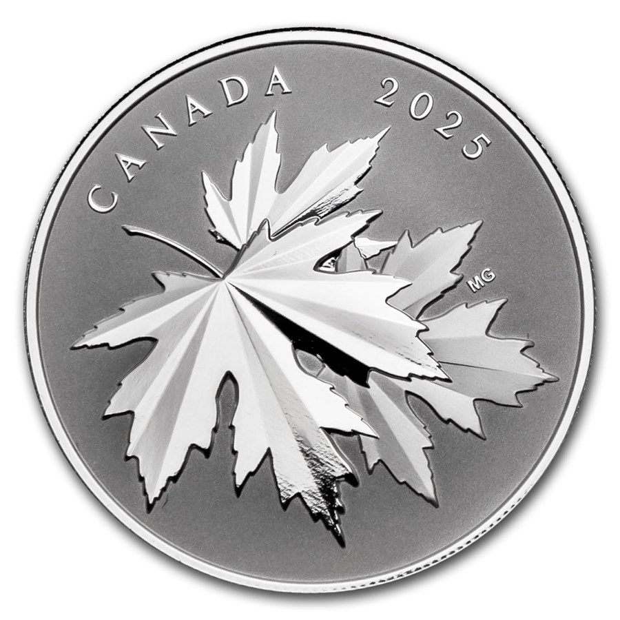 2025 Canada 1/2 oz Silver $10 Gleaming Maple Leaves Proof