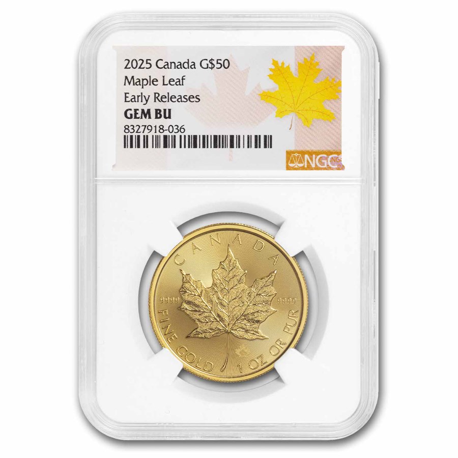 2025 Canada 1 oz Gold Maple Leaf Gem BU NGC Early Release