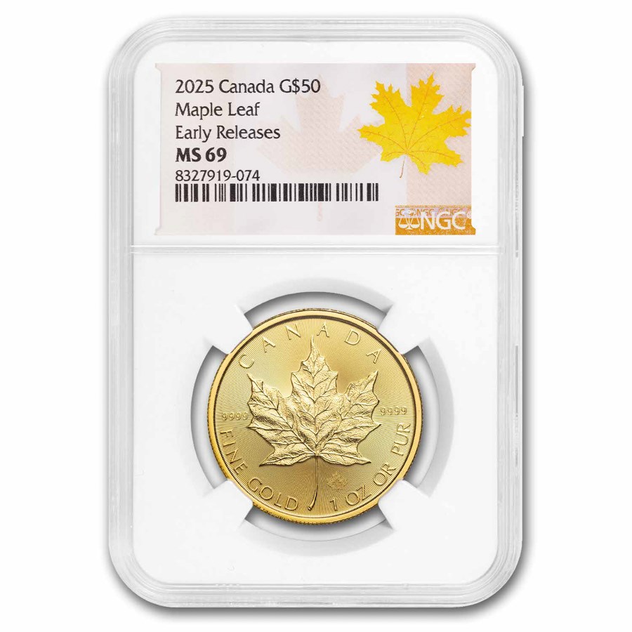 2025 Canada 1 oz Gold Maple Leaf MS-69 NGC Early Release