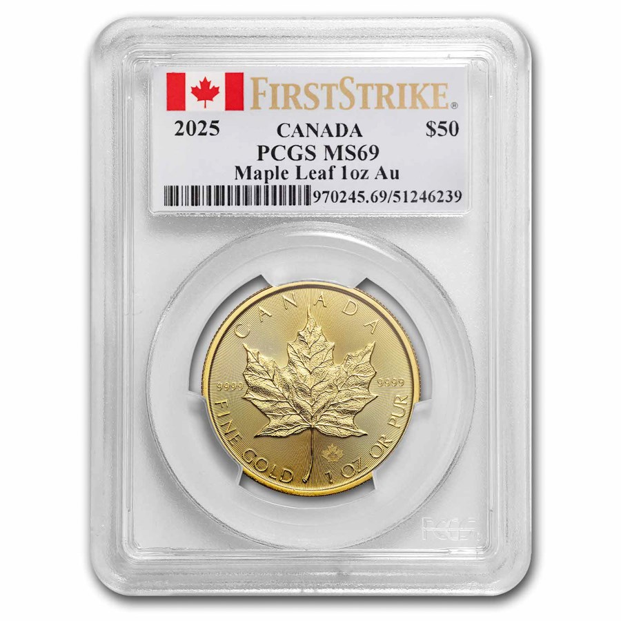2025 Canada 1 oz Gold Maple Leaf MS-69 PCGS (FirstStrike®)