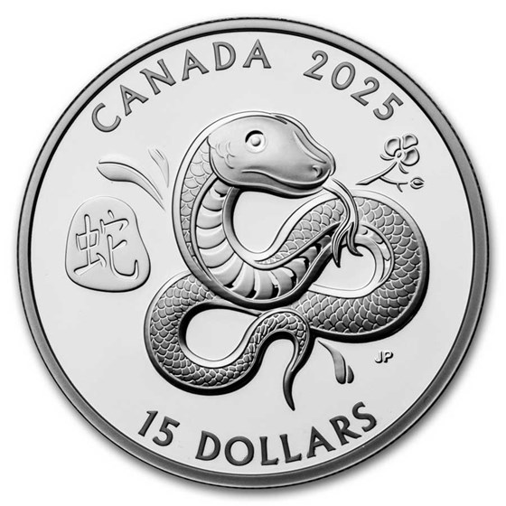 2025 Canada 1 oz Proof Silver $15 Lunar Year of the Snake 2025 Canada 1 oz Proof Silver $15 Lunar Year of the Snake