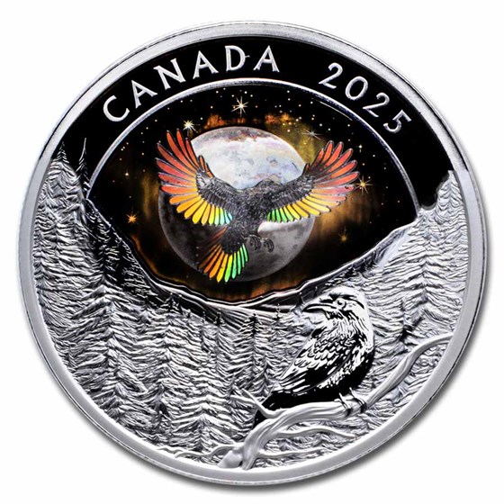 2025 Canada 1 oz Silver $20 Moon Sky: Raven (Box/COA) 2025 Canada 1 oz Silver $20 Moon Sky: Raven (Box/COA)