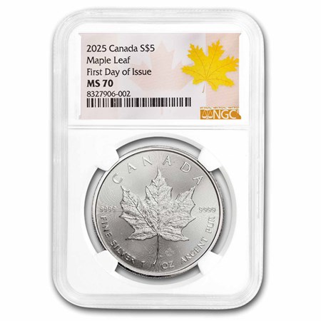 2025 Canada 1 oz Silver Maple Leaf MS-70 NGC (First Day)