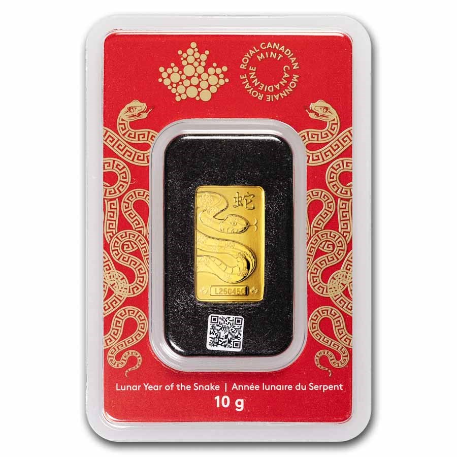 2025 Canada 10g Gold Bar - Lunar Year of the Snake (Premium)