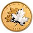 2025 Canada 5 oz Silver Maple Leaves in Motion Yellow Gold Plated