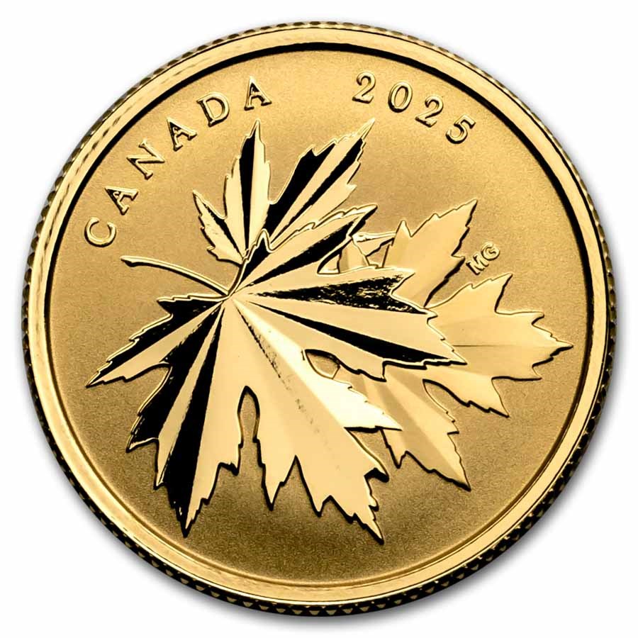 2025 Canada Gold $100 Gleaming Maple Leaves